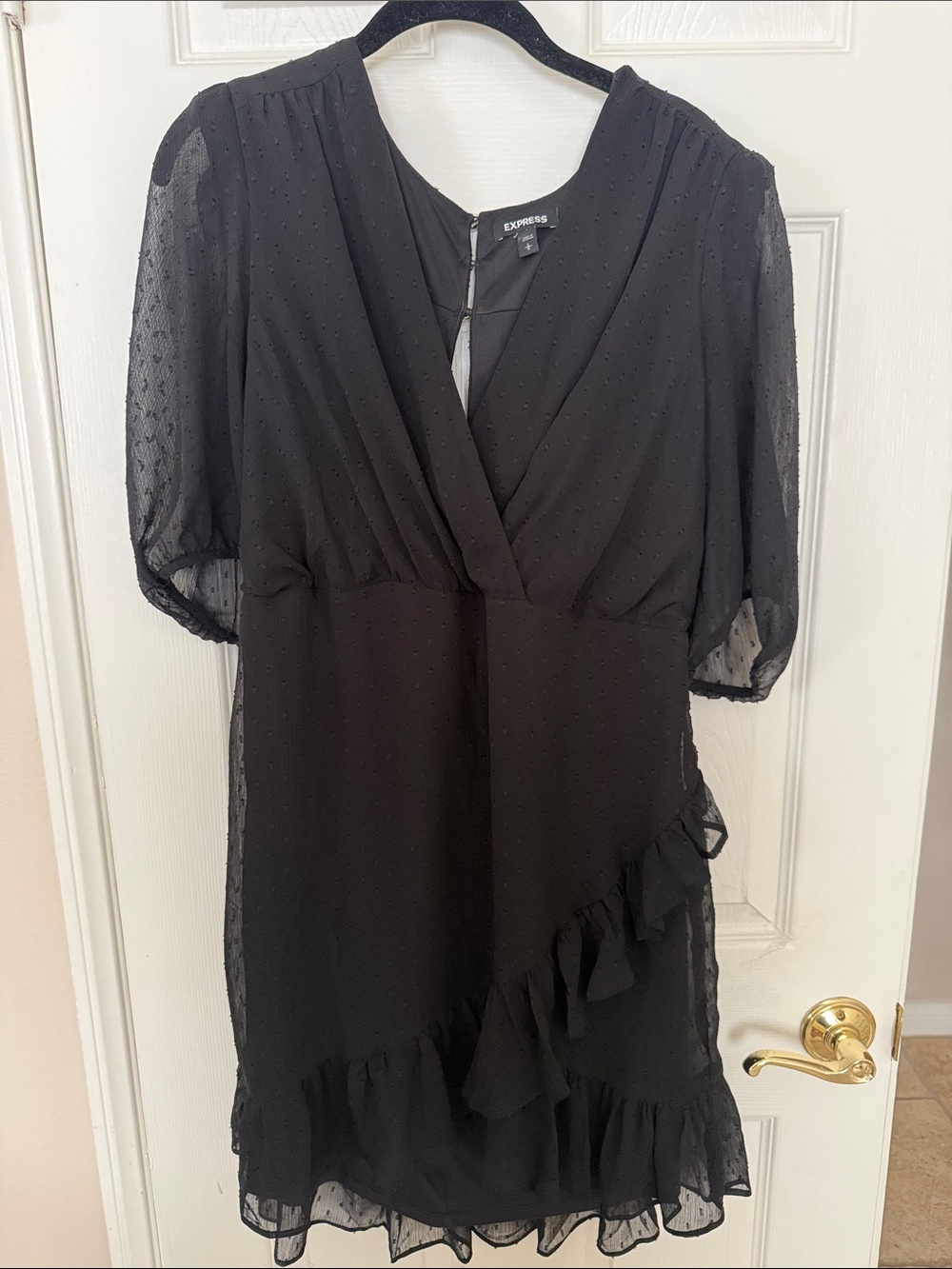 Express Black Ruffled Wrap-Style Women's mini dress